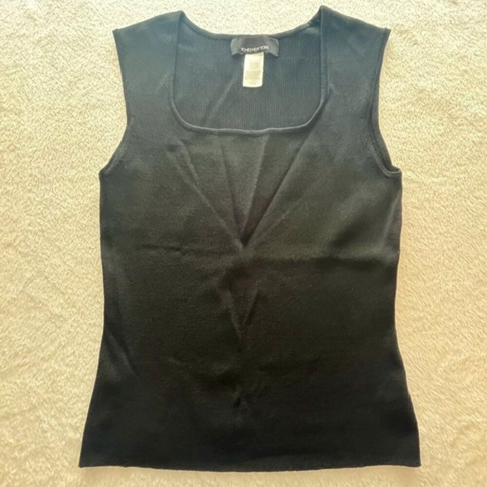 Jones New York Black Rib Knit Tank- Size M
